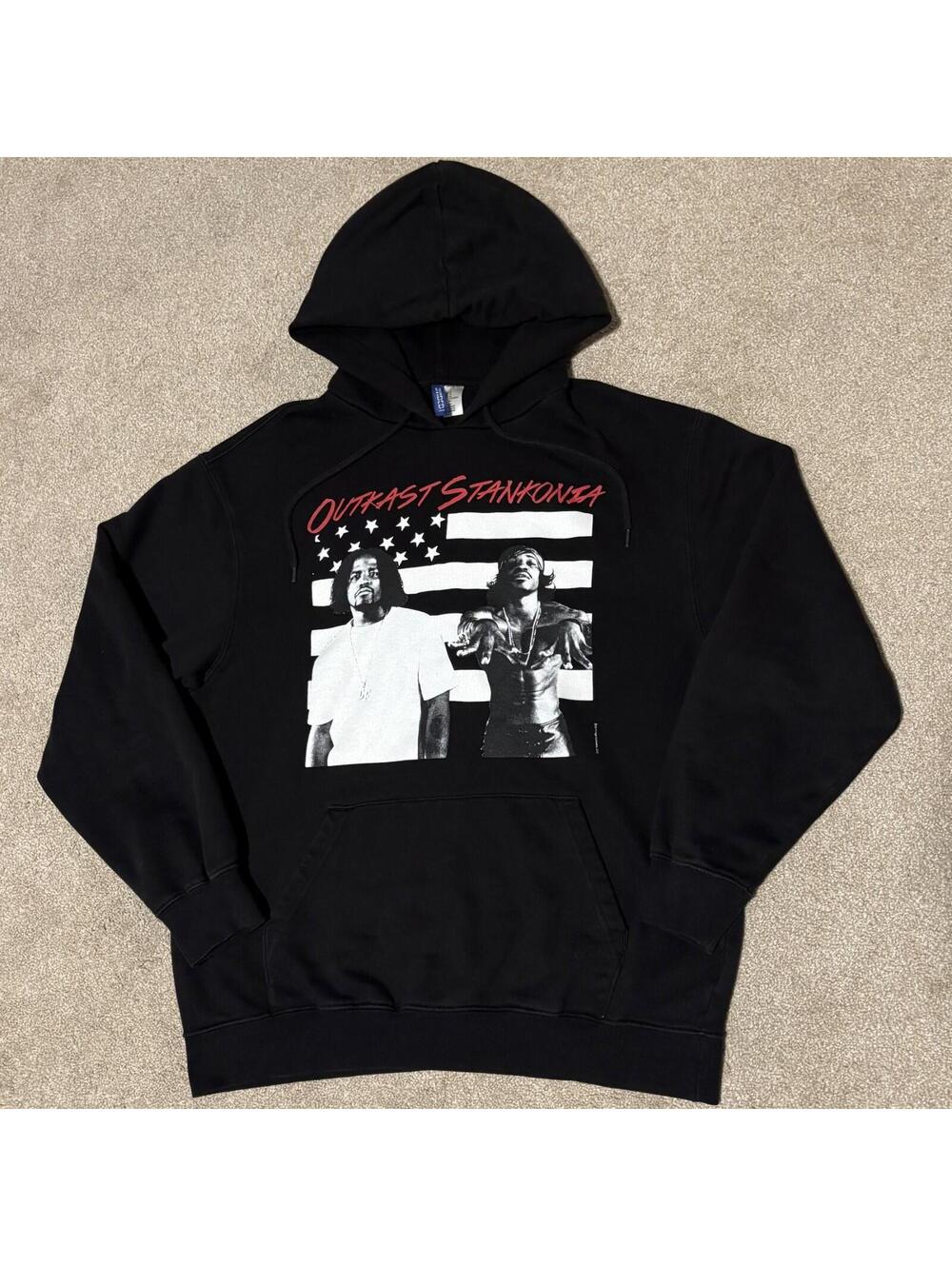 Outkast Stankonia Mens Medium Graphic Hoodie Sweatshirt H&M Y2K 90s Black